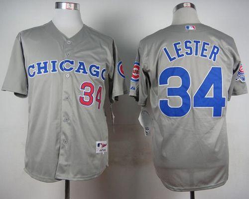 Custom Fan-Made Jon Lester Chicago Cubs #34 Grey 1990 Throwback Turn Back Clock Edition Baseball Jersey