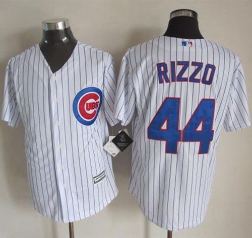 Custom Fan-Made Anthony Rizzo Chicago Cubs #44 White Baseball Jersey