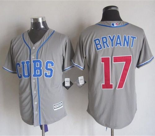 Custom Fan-Made Kris Bryant Chicago Cubs #17 Grey Baseball Jersey