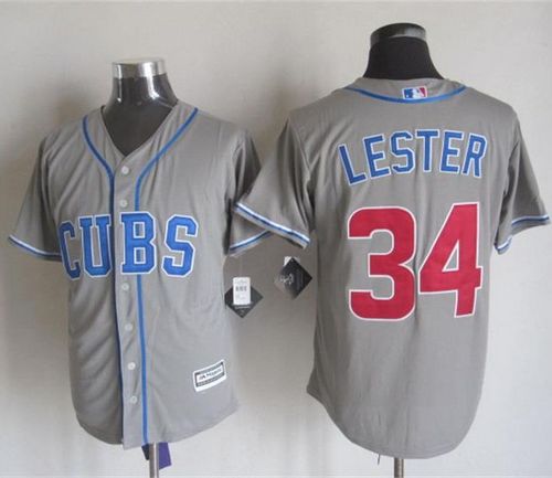 Custom Fan-Made Jon Lester Chicago Cubs #34 Grey Baseball Jersey