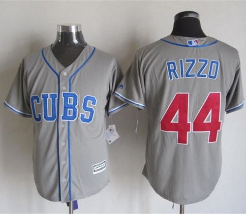 Custom Fan-Made Anthony Rizzo Chicago Cubs #44 Grey Baseball Jersey