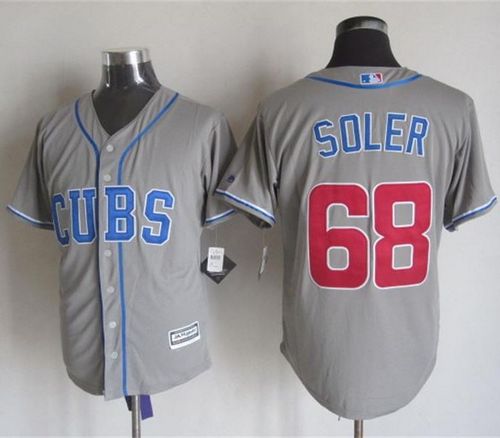 Custom Fan-Made Jorge Soler Chicago Cubs #68 Grey Baseball Jersey
