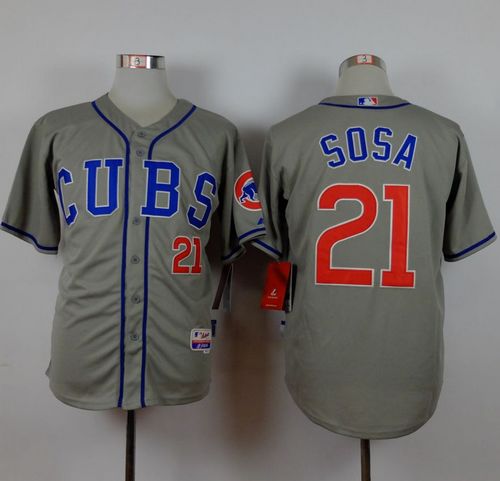 Custom Fan-Made Sammy Sosa Chicago Cubs #21 Grey Baseball Jersey