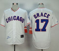 Custom Fan-Made Mark Grace Chicago Cubs #17 White 1988 Baseball Jersey