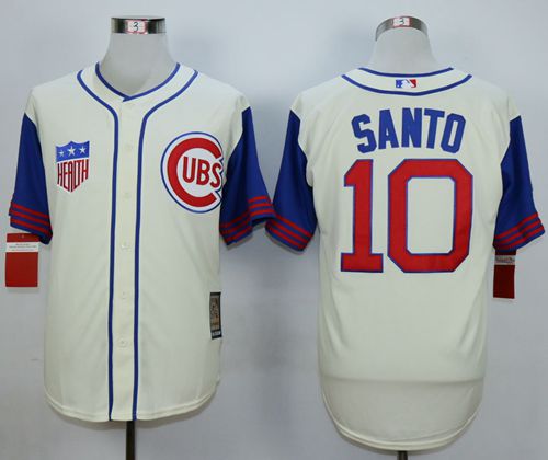 Custom Fan-Made Ron Santo Chicago Cubs #10 1942 Throwback Turn Back Clock Edition Baseball Jersey
