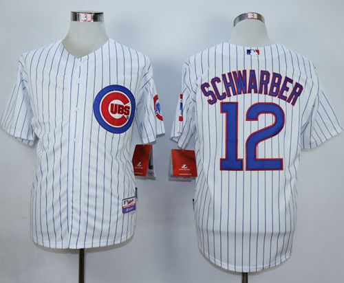 Custom Fan-Made Kyle Schwarber Chicago Cubs #12 White Baseball Jersey