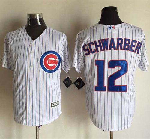 Custom Fan-Made Kyle Schwarber Chicago Cubs #12 White Baseball Jersey