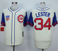 Custom Fan-Made Jon Lester Chicago Cubs #34 1942 Throwback Turn Back Clock Edition Baseball Jersey