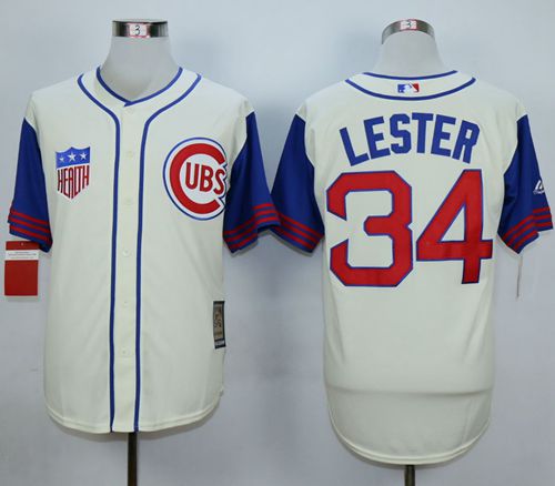 Custom Fan-Made Jon Lester Chicago Cubs #34 1942 Throwback Turn Back Clock Edition Baseball Jersey