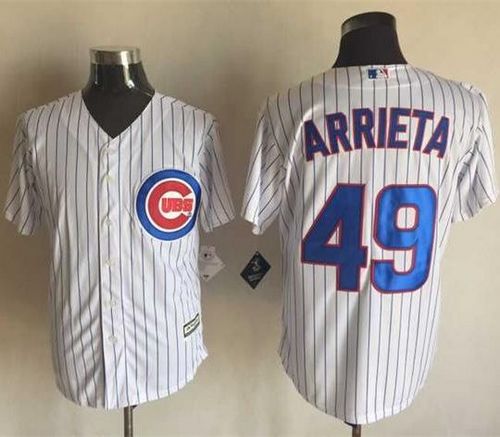 Custom Fan-Made Jake Arrieta Chicago Cubs #49 White Baseball Jersey
