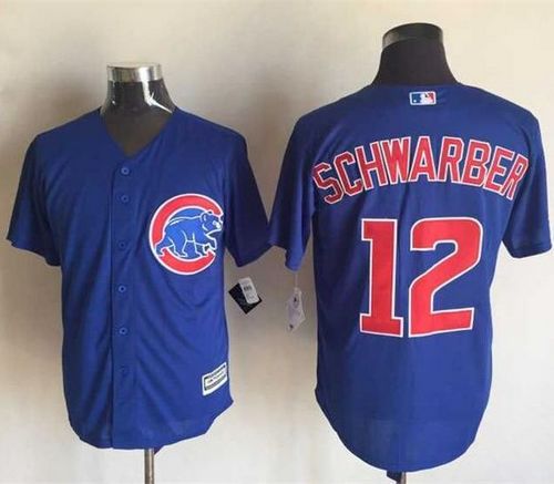 Custom Fan-Made Kyle Schwarber Chicago Cubs #12 Blue Baseball Jersey