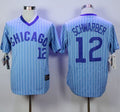 Custom Fan-Made Kyle Schwarber Cooperstown Chicago Cubs #12 Blue Throwback Baseball Jersey