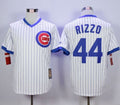 Custom Fan-Made Anthony Rizzo Cooperstown Chicago Cubs #44 White Baseball Jersey