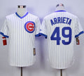 Custom Fan-Made Jake Arrieta Cooperstown Chicago Cubs #49 White Baseball Jersey