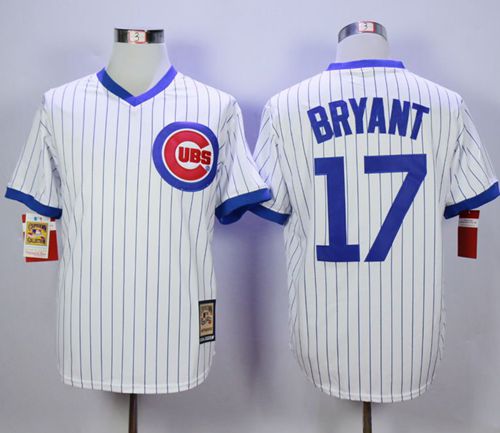 Custom Fan-Made Kris Bryant Cooperstown Chicago Cubs #17 White Baseball Jersey
