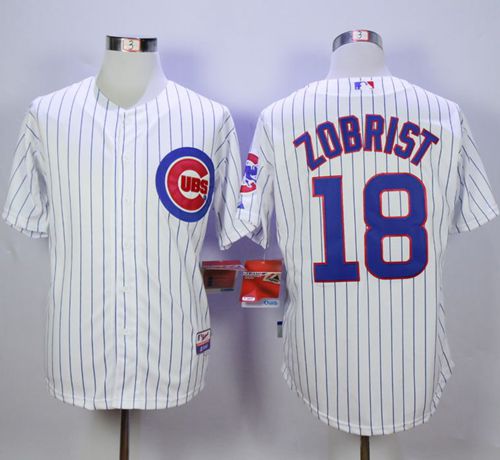Custom Fan-Made Ben Zobrist Chicago Cubs #18 White Baseball Jersey