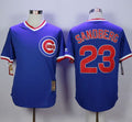 Custom Fan-Made Ryne Sandberg Cooperstown Chicago Cubs #23 Blue Baseball Jersey