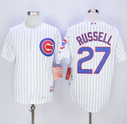 Custom Fan-Made Addison Russell Chicago Cubs #27 White Baseball Jersey