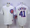 Custom Fan-Made John Lackey Chicago Cubs #41 White Baseball Jersey