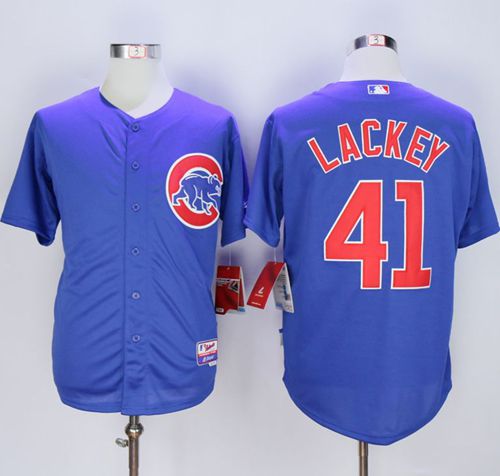 Custom Fan-Made John Lackey Chicago Cubs #41 Blue Baseball Jersey