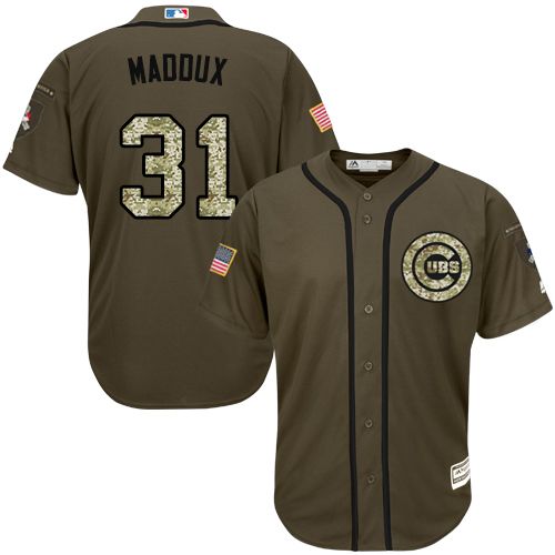 Custom Fan-Made Greg Maddux Chicago Cubs #31 Green Service Edition Baseball Jersey