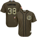 Custom Fan-Made Carlos Zambrano Chicago Cubs #38 Green Service Edition Baseball Jersey