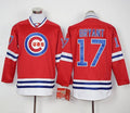 Custom Fan-Made Kris Bryant Long Chicago Cubs #17 Red Baseball Jersey