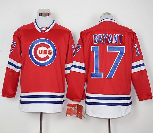 Custom Fan-Made Kris Bryant Long Chicago Cubs #17 Red Baseball Jersey