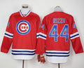 Custom Fan-Made Anthony Rizzo Long Chicago Cubs #44 Red Baseball Jersey