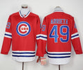 Custom Fan-Made Jake Arrieta Long Chicago Cubs #49 Red Baseball Jersey