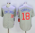 Custom Fan-Made Ben Zobrist Chicago Cubs #18 Grey Baseball Jersey