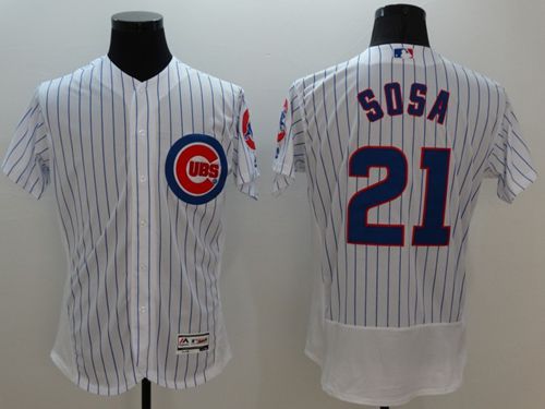 Custom Fan-Made Sammy Sosa Chicago Cubs #21 White Baseball Jersey