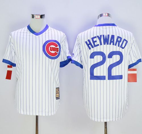 Custom Fan-Made Jason Heyward Cooperstown Chicago Cubs #22 White Baseball Jersey