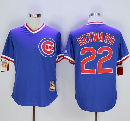 Custom Fan-Made Jason Heyward Cooperstown Chicago Cubs #22 Blue Baseball Jersey