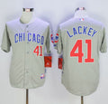 Custom Fan-Made John Lackey Chicago Cubs #41 Grey Baseball Jersey