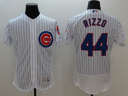 Custom Fan-Made Anthony Rizzo Chicago Cubs #44 White Baseball Jersey