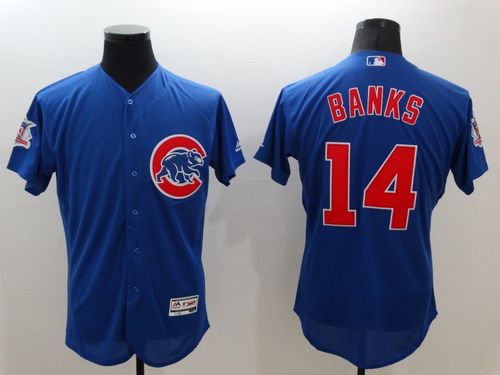 Custom Fan-Made Ernie Banks Chicago Cubs #14 Blue Baseball Jersey