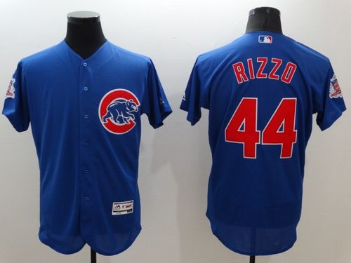 Custom Fan-Made Anthony Rizzo Chicago Cubs #44 Blue Baseball Jersey