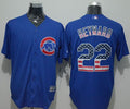 Custom Fan-Made Jason Heyward USA Flag Chicago Cubs #22 Blue Baseball Jersey