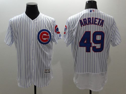 Custom Fan-Made Jake Arrieta Chicago Cubs #49 White Baseball Jersey