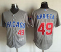 Custom Fan-Made Jake Arrieta Chicago Cubs #49 Grey Baseball Jersey