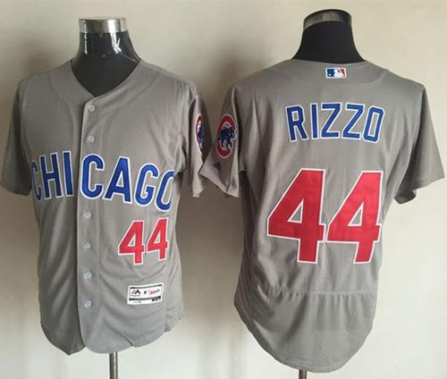 Custom Fan-Made Anthony Rizzo Chicago Cubs #44 Grey Baseball Jersey