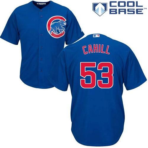 Custom Fan-Made Trevor Cahill Chicago Cubs #53 Blue Baseball Jersey