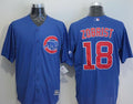 Custom Fan-Made Ben Zobrist Chicago Cubs #18 Blue Baseball Jersey
