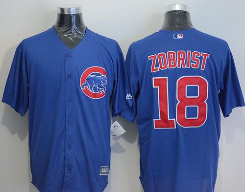 Custom Fan-Made Ben Zobrist Chicago Cubs #18 Blue Baseball Jersey