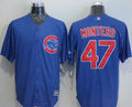 Custom Fan-Made Miguel Montero Chicago Cubs #47 Blue Baseball Jersey