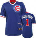 Custom Fan-Made Kosuke Fukudome Chicago Cubs #1 Blue Throwback Baseball Jersey