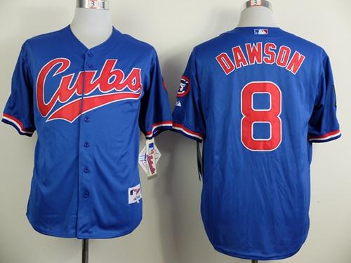 Custom Fan-Made Andre Dawson Chicago Cubs #8 Blue 1994 Throwback Turn Back Clock Edition Baseball Jersey