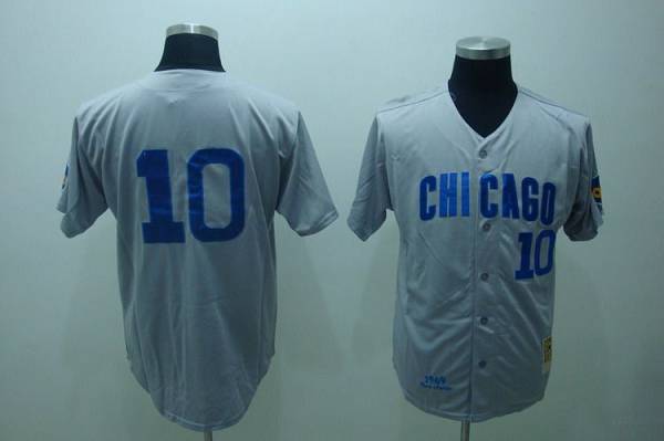 Custom Fan-Made Ron Santo Chicago Cubs #10 Grey Throwback Baseball Jersey