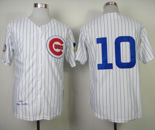 Custom Fan-Made Ron Santo Chicago Cubs #10 White 1969 Throwback Baseball Jersey